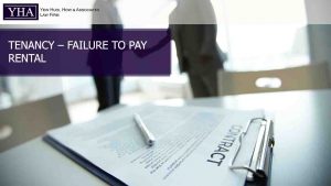 Tenancy Agreement - Failure to pay rent