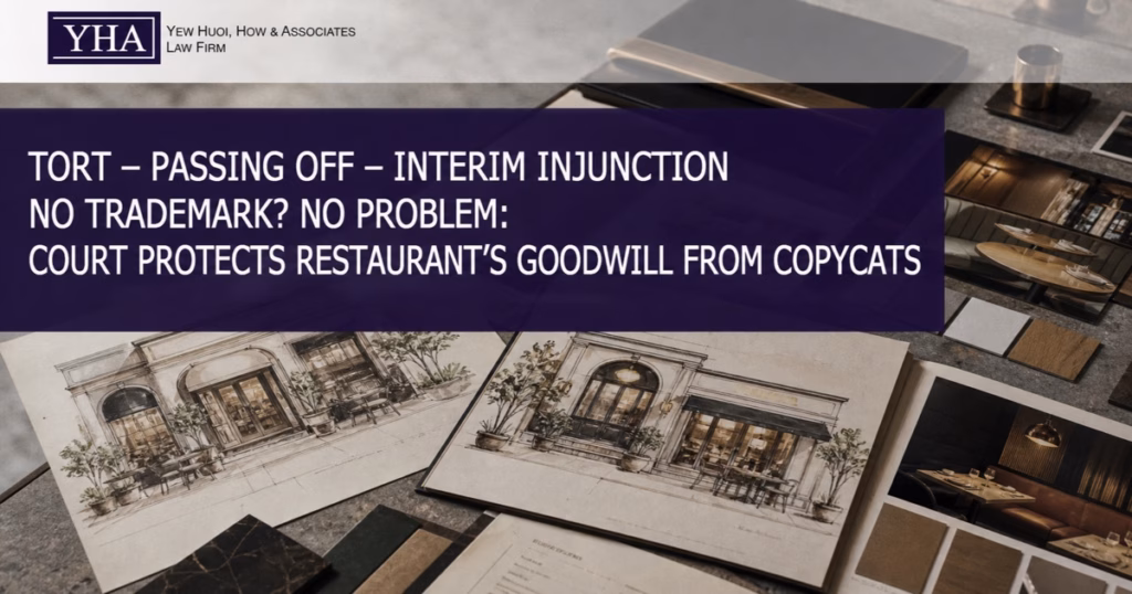 Two subtly similar restaurant storefront concepts and branding sketches illustrating passing off and protection of commercial goodwill.