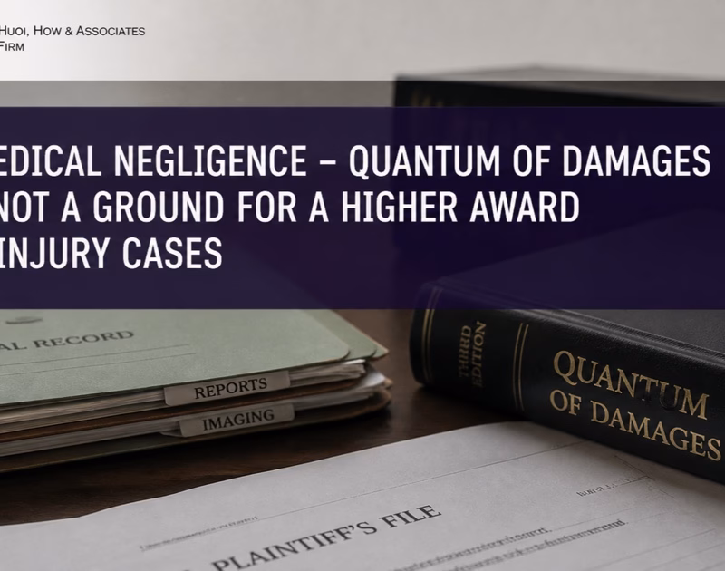 Court papers, medical records and a judicial damages reference illustrating evidence-based assessment of medical negligence compensation.